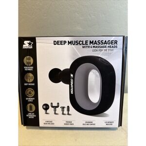 Starter Deep Muscle Massager 6 Intensity Speeds 4 Heads Cordless Massage Gun NEW